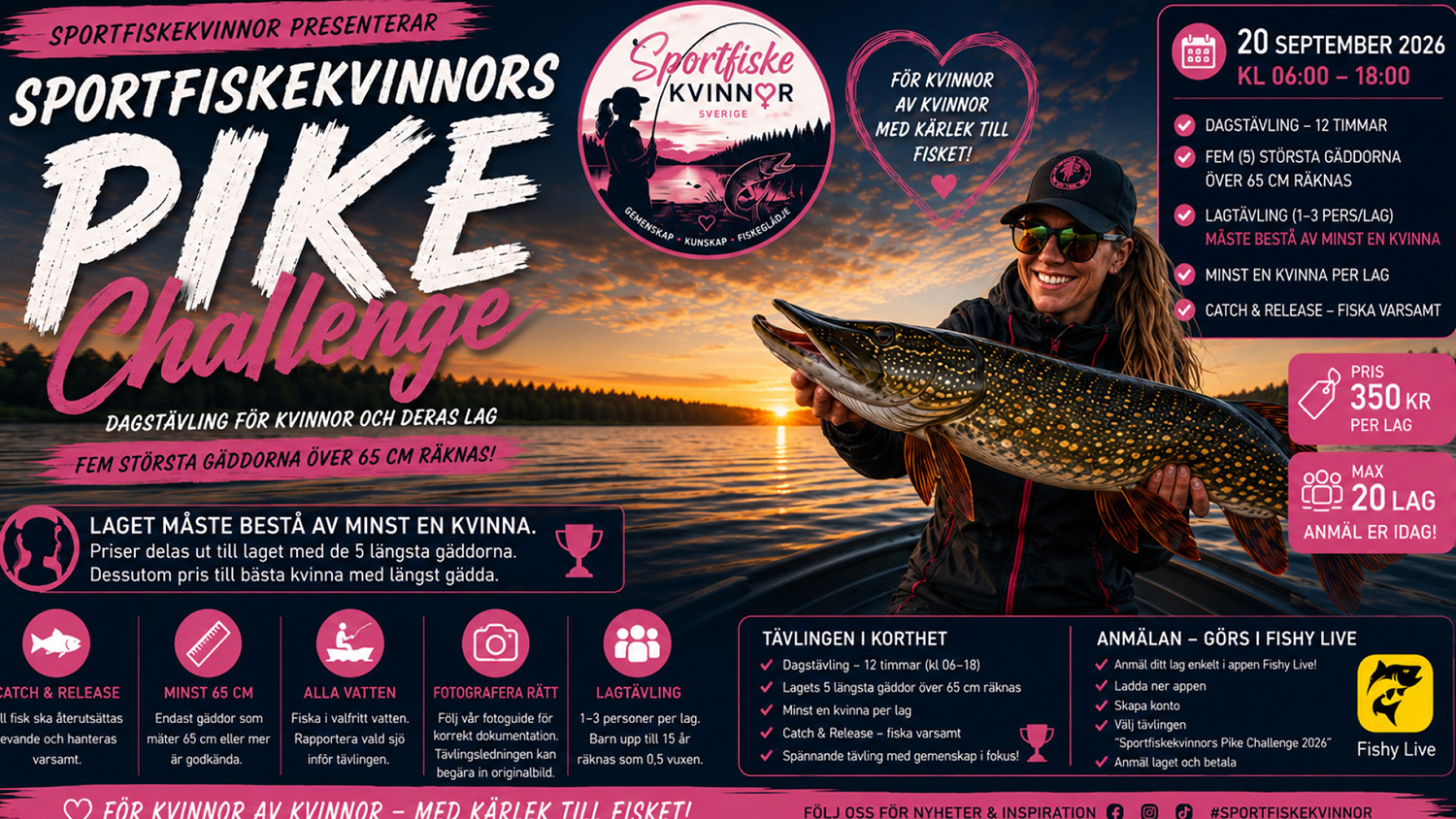Nu öppnar anmälan till Sportfiskekvinnors Pike Challenge 2026!